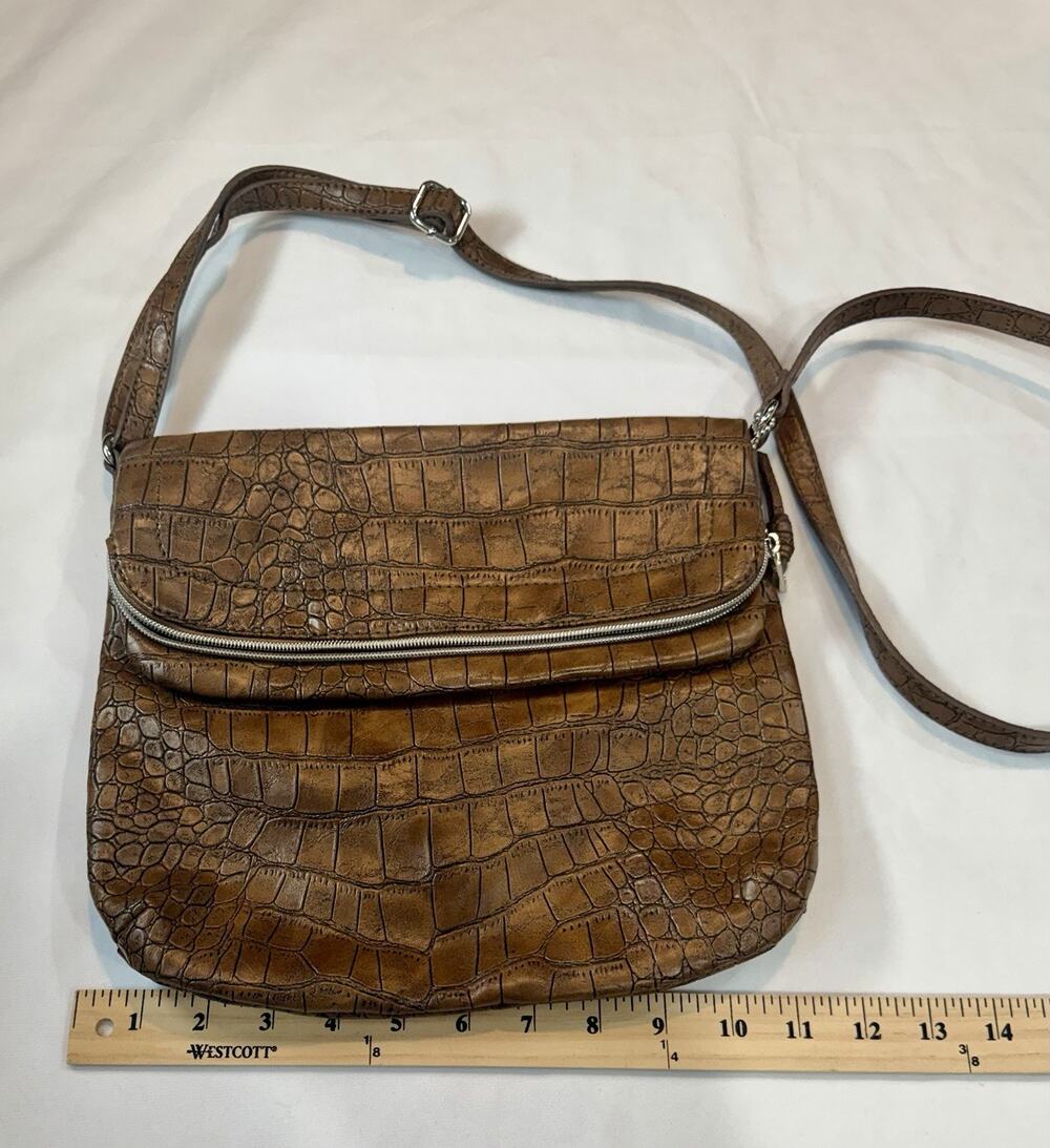 Relic By Fossil Brown Crocodile Crossbody Purse Bag